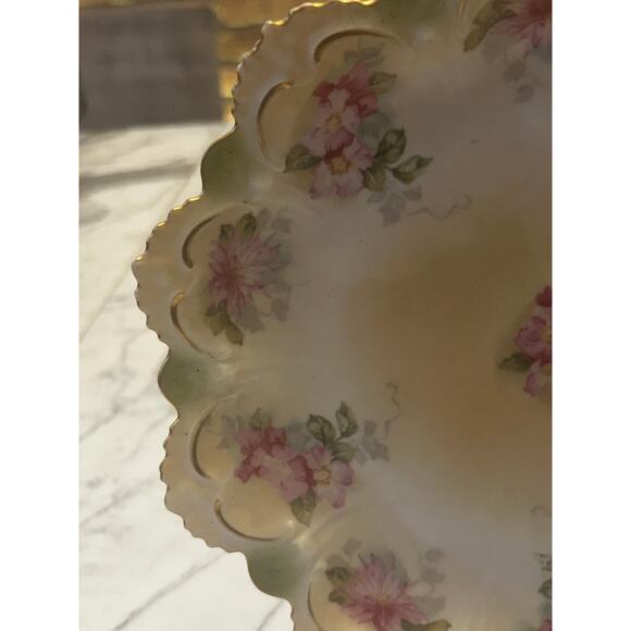 Antique Scalloped Porcelain Plate Carlsbad 1880s Moritz Zdekauer M Z Austria 10” - Picture 4 of 9